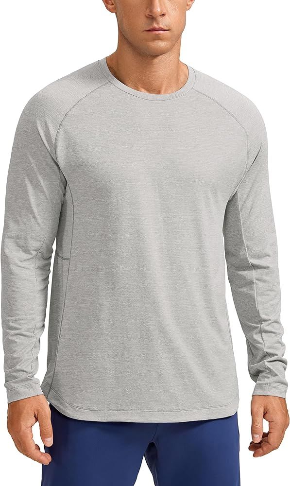 CRZ YOGA Men's Long Sleeve Shirts Lightweight Running Workout Shirts Moisture Wicking Quick Dry T... | Amazon (US)