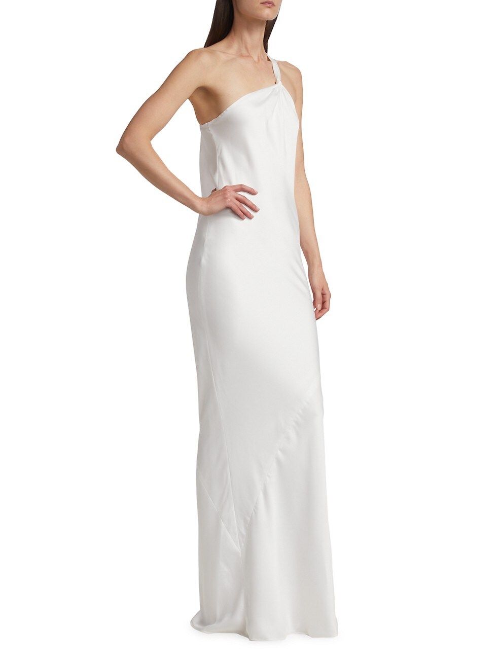 One-Shoulder Bias-Cut Gown | Saks Fifth Avenue