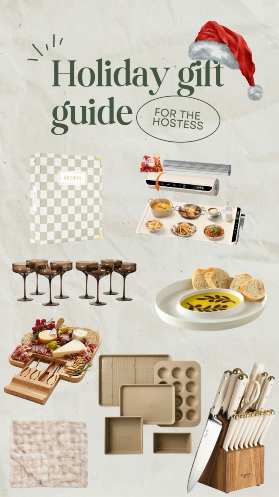 Putting together my favorite host + hostess gift ideas! 🎁✨ Whether you're shopping for your mom, mother-in-law, sister-in-law, aunt, or the special woman who always opens her home with love, these picks are guaranteed favorites!

Featuring my go-to entertaining essentials:
Lola blanket (the coziest!)
Charcuterie board
Recipe binder for family favorites
Classic wine glasses
Knife block set
Food-warming mat
Nonstick baking pans

Perfect for anyone who loves hosting, cooking, or creating a warm, welcoming space. These are practical and sure to be used year-round.

Shop the full Hostess Gift Guide, and save this for holiday gifting inspo! ✨ 
#HostessGiftIdeas #GiftGuide2025 #HolidayGiftGuide #GiftsForHer #EntertainingEssentials #LTKGiftGuide #KitchenFavorites #HomeGifts 

 #LTKCyberWeek #LTKGiftGuide #LTKSaleAlert