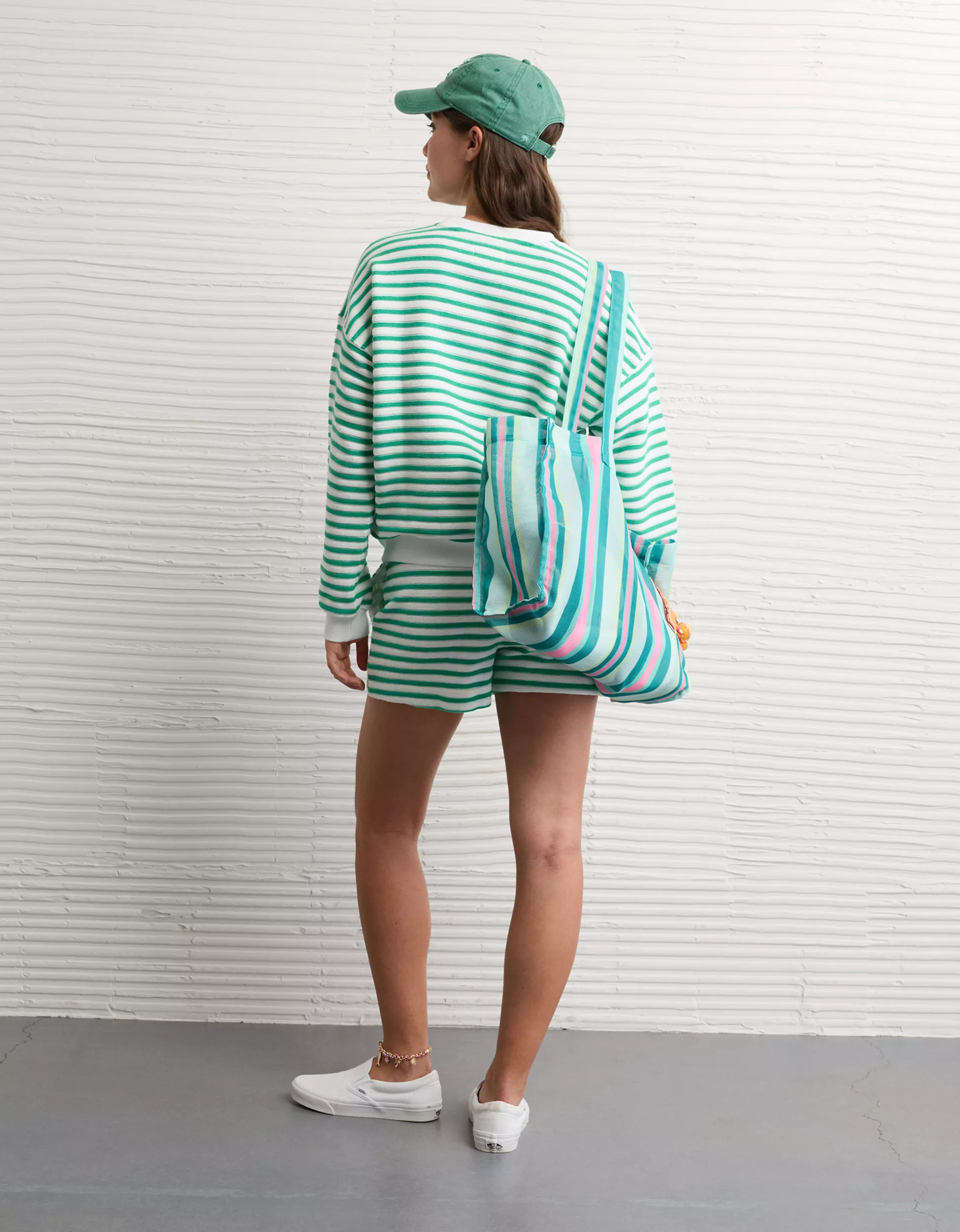 AE Textured Crew Neck Sweatshirt | American Eagle Outfitters (US & CA)