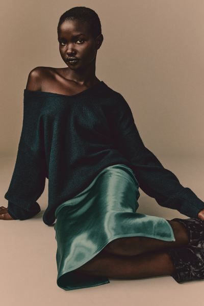 Satin Skirt - Teal - Ladies | H&M US | H&M (US + CA)