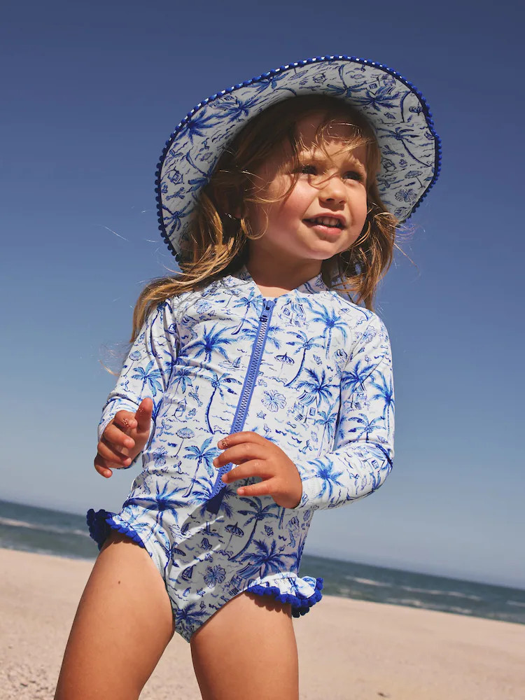 Blue Palm Sunsafe Long Sleeve Swimsuit (3mths-7yrs) | Next US