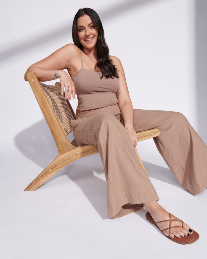 Women's Linen-Blend Ultra Wide-Leg Pant | Women's Clearance | Abercrombie.com | Abercrombie & Fitch (US)
