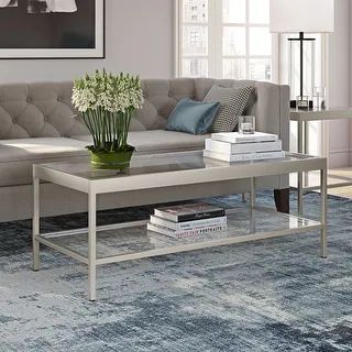 Alexis Metal and Glass Coffee Table - On Sale - Overstock - 31290444 | Bed Bath & Beyond
