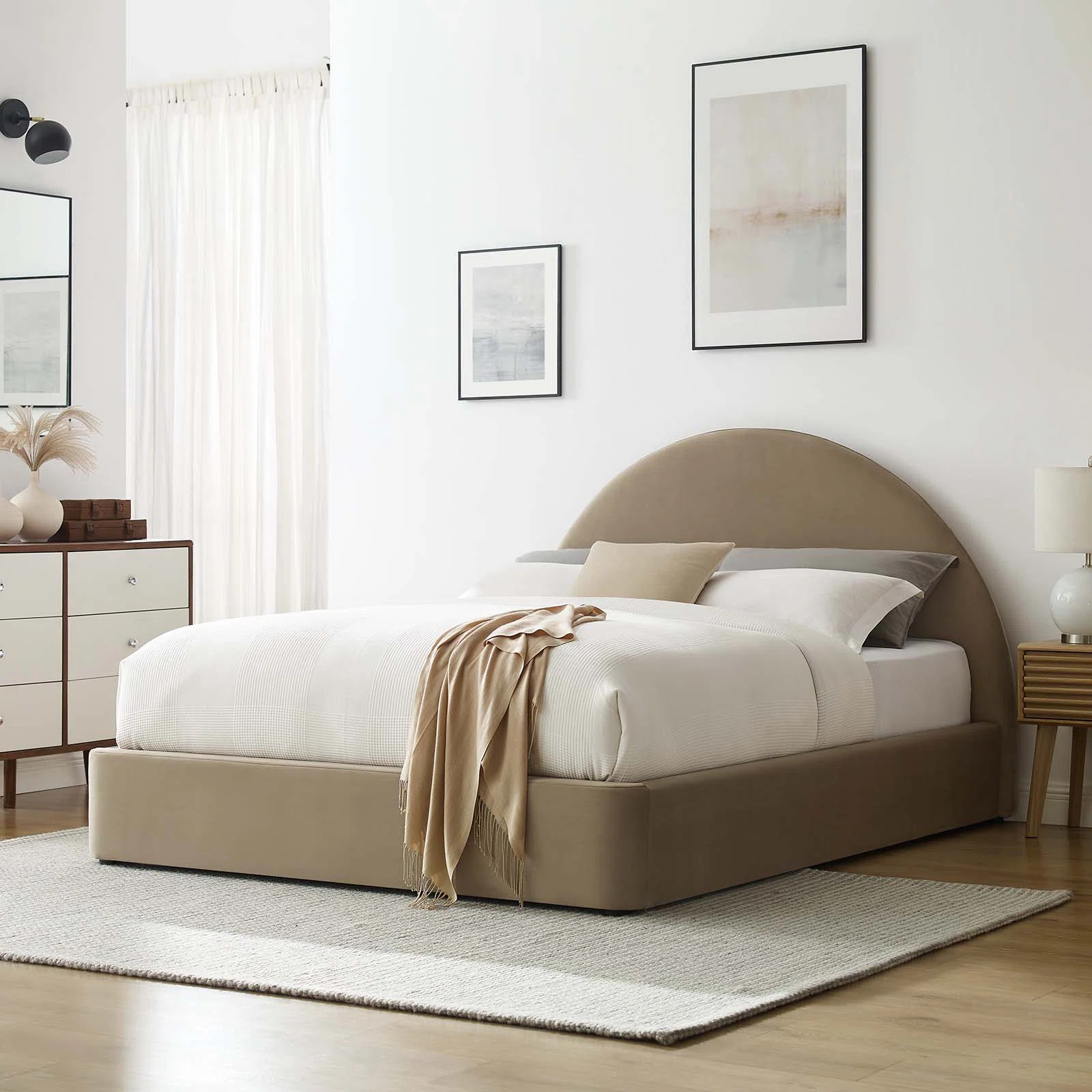 Modway Resort Performance Velvet Arched Round Platform Bed | Wayfair | Wayfair North America