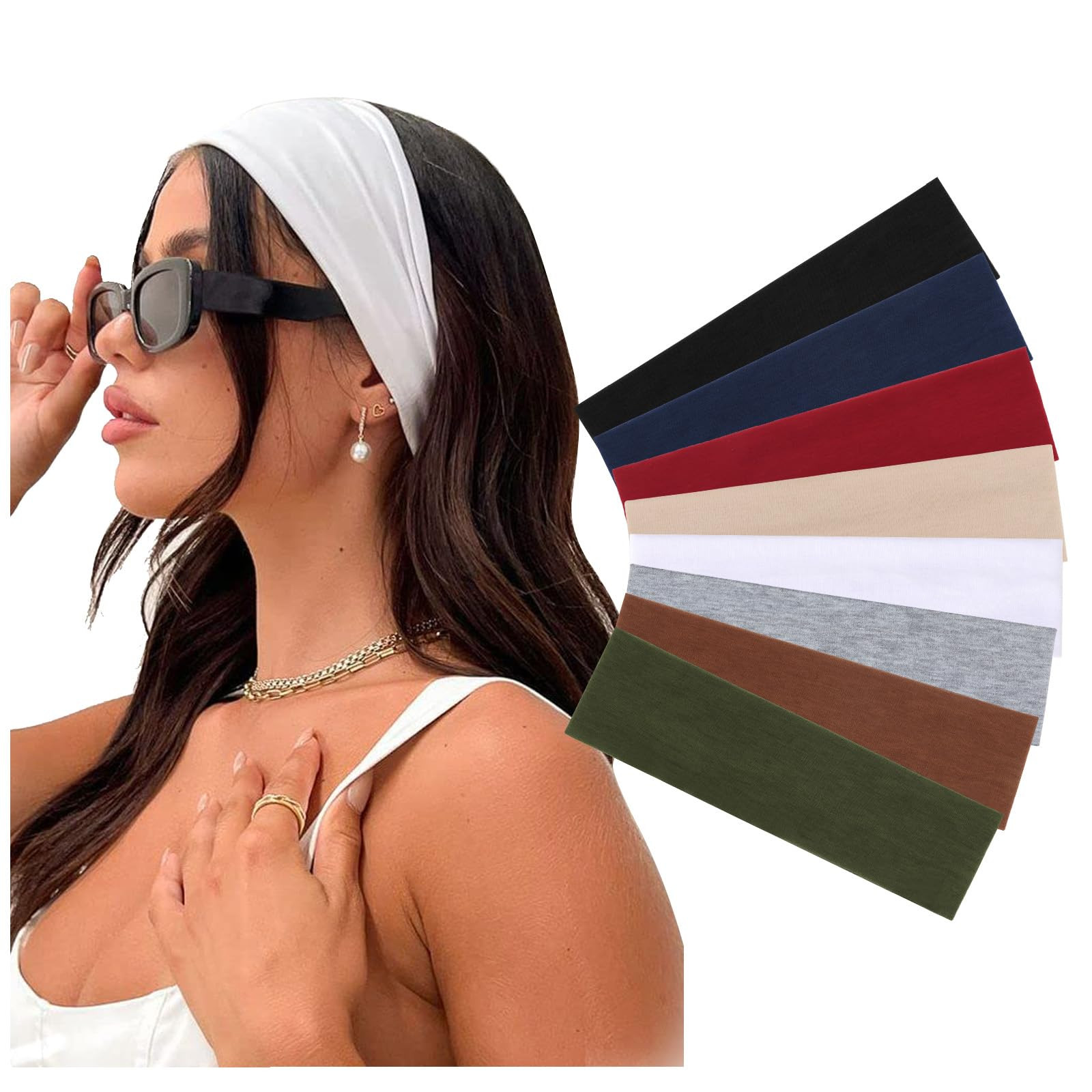 DRESHOW 8 Pack Sports Headbands for Women Non-Slip Stretchy Fashion HairBand Curly Hair Headband ... | Amazon (CA)