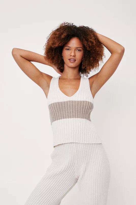 Knit Stripe Tank Top and Wide Leg Lounge Set | Nasty Gal (US)