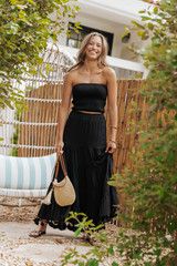 Black Tassel Maxi Tiered Skirt | Magnolia Boutique