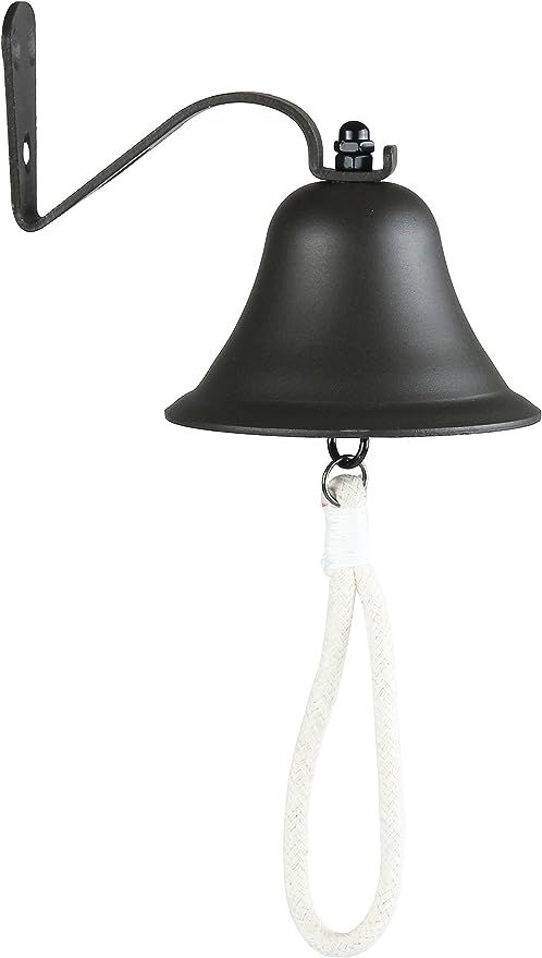Upstreet Outdoor Dinner Bells Made of Black Cast Iron | Bracket Mounts Bell to Both Indoor Outdoo... | Amazon (US)