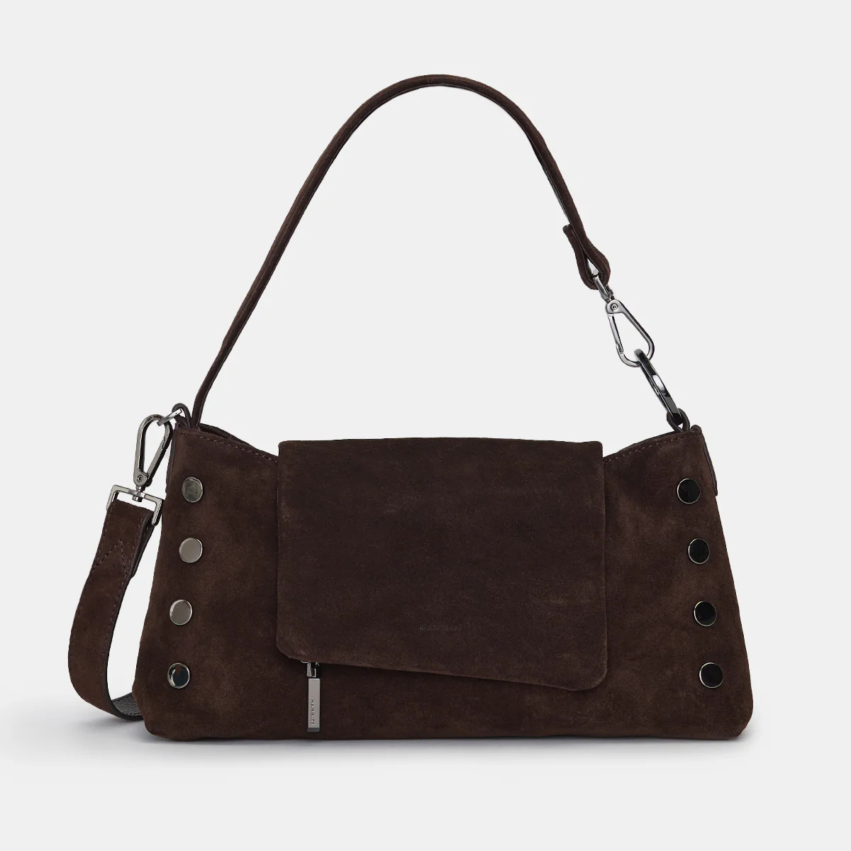 VIP Satchel | Espresso Suede/Gunmetal 840220511630 | Hammitt (US)