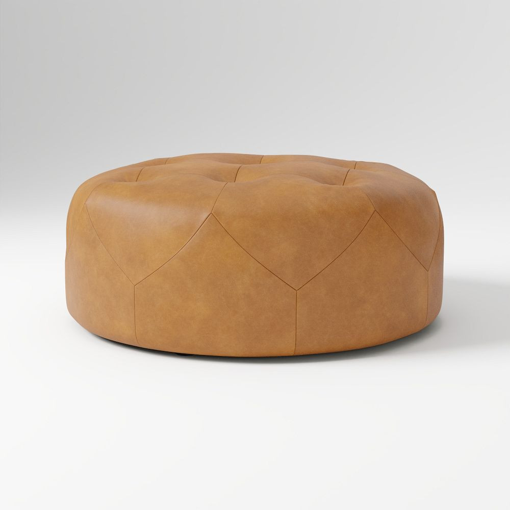 Brighton Leather Ottoman | West Elm (US)