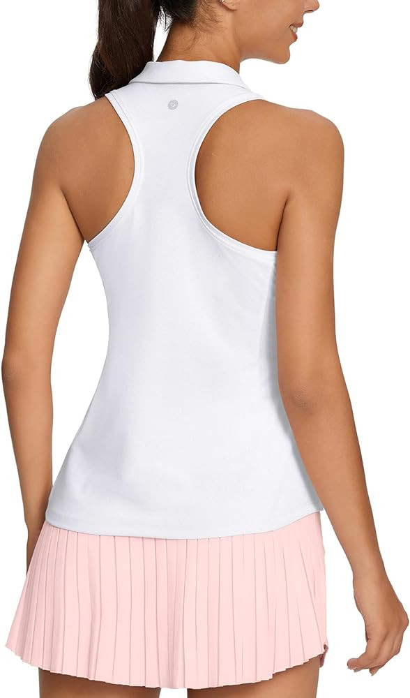 BALEAF Womens Golf Shirt Sleeveless Tennis Tank Tops V-Neck Racerback Polo Collar UPF | Amazon (US)