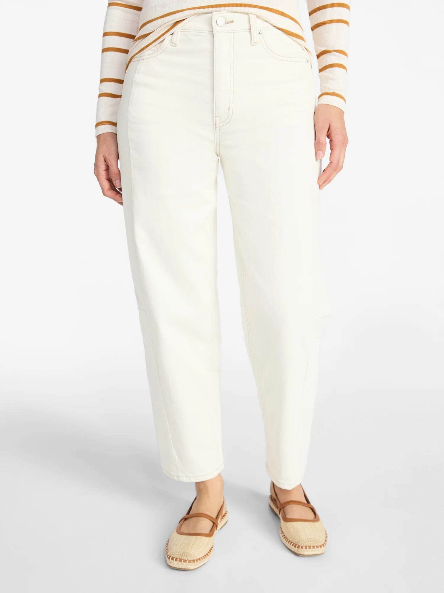 Time and Tru Women's High Rise Barrel Jeans, 28" Inseam, Sizes 0-20 | Walmart (US)