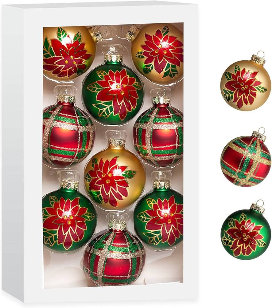 Amooca Christmas Colorful Glass Balls Decoration Festival Party Home Decors Holiday Xmas Tree Han... | Amazon (US)