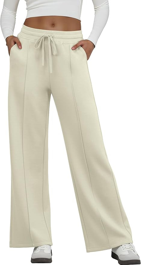 GRECERELLE Sweatpants Women Wide Leg High Waisted Baggy Pants Drawstring Workout Active Joggers L... | Amazon (US)