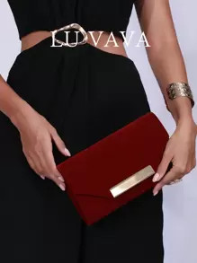 1 Pc New Autumn And Winter Velvet Red Envelope Bag, Ankara Red With A Gentle And Romantic Atmosph... | SHEIN