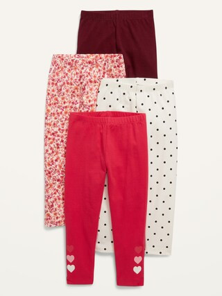 4-Pack Full-Length Jersey Leggings for Toddler Girls | Old Navy (US)
