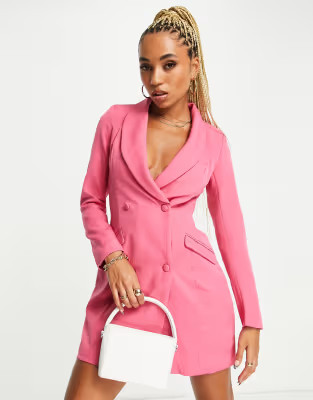 Missguided blazer dress in bright pink | ASOS (Global)