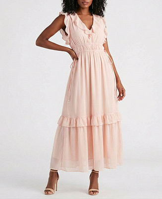 Women's Ruffle Detail V-Neck Dress | Macy's