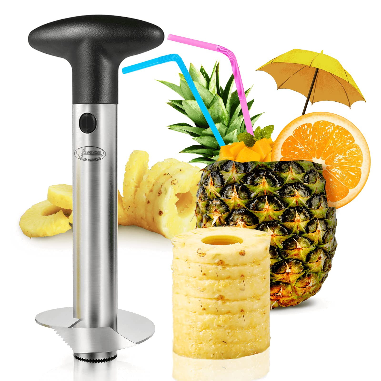 Pineapple Corer, [Upgraded, Reinforced, Thicker Blade] Newness Premium Pineapple Corer Remover, S... | Amazon (US)
