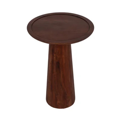 23"H Acacia Wood Pillar Shaped Pedestal Abstract Side Table in Light Brown Finish - 16" x 16" x 23 | Wayfair North America
