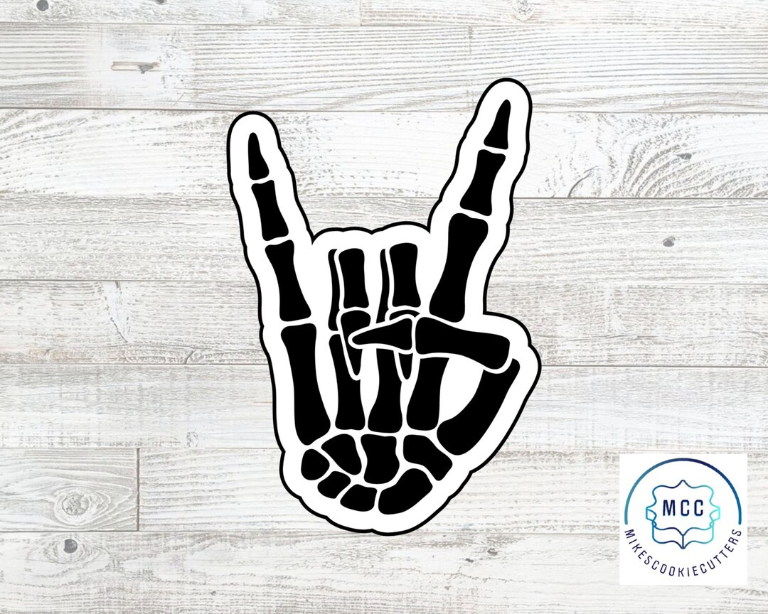 Skeleton Bones Rocker Hand Cookie Cutter or Stencil - Etsy | Etsy (US)