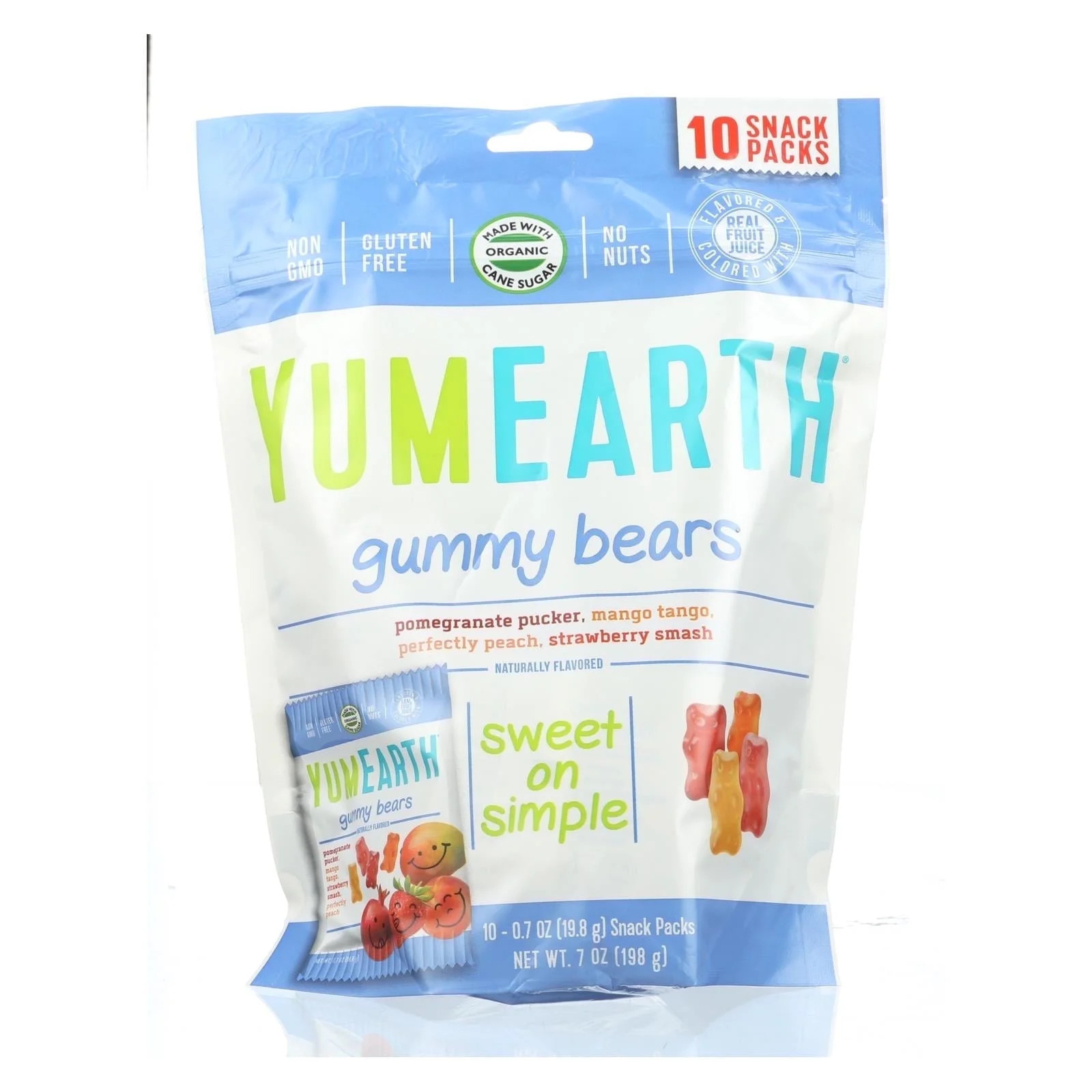 Yum Earth Organics Gummy Bears Assorted 10 Packs Pack of 4 | Walmart (US)