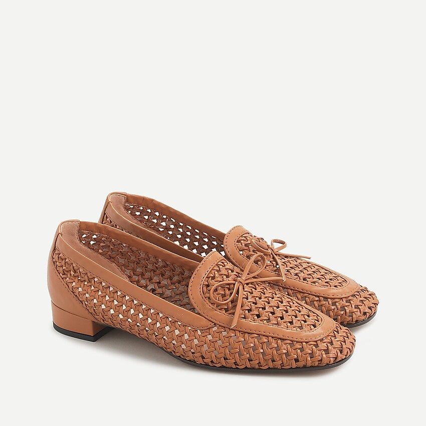 Woven loafers with bow detail | J.Crew US