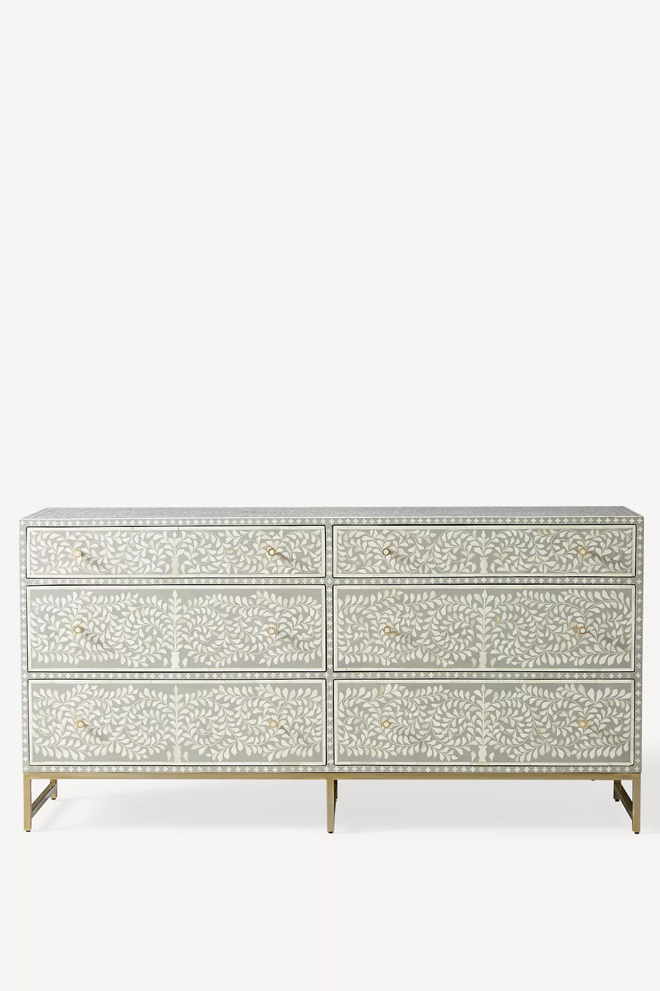 Scroll Vine Inlay Six-Drawer Dresser | Anthropologie (US)