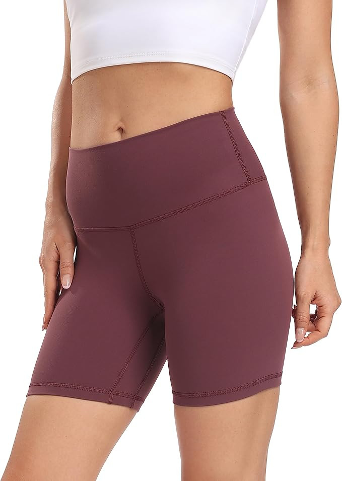 Colorfulkoala Women's Dreamlux High Waisted Yoga Shorts 6" Inseam Workout Tights | Amazon (US)