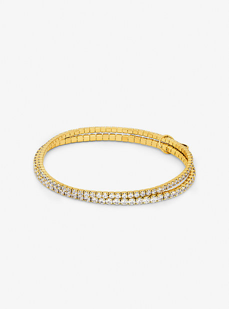 Precious Metal-Plated Brass Double Wrap Tennis Bracelet | Michael Kors US