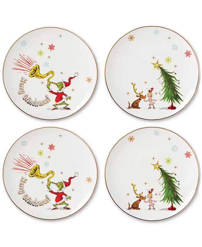Lenox Merry Grinchmas Accent Plates, Set of 4 - Macy's | Macy's