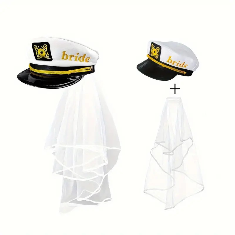 Bride Sailor Hat Captain Hat Veil Bachelorette Party Favor - Temu | Temu Affiliate Program