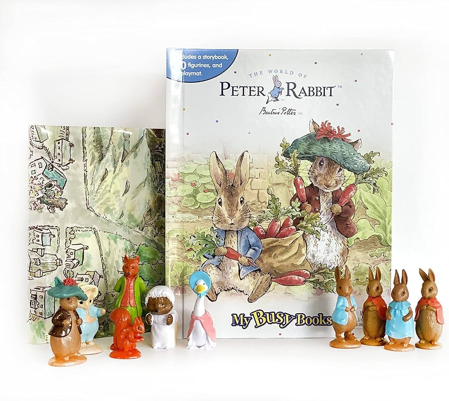 Peter Rabbit / The World of Beatrix Potter My Busy Books - Storybook, 10 figurines, playmat | Amazon (US)