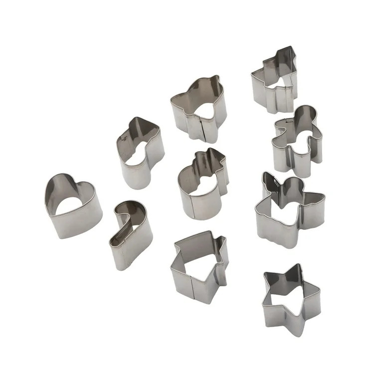 Mini Stainless Steel Christmas Cookie Cutters, 10 Count, by Holiday Time | Walmart (US)