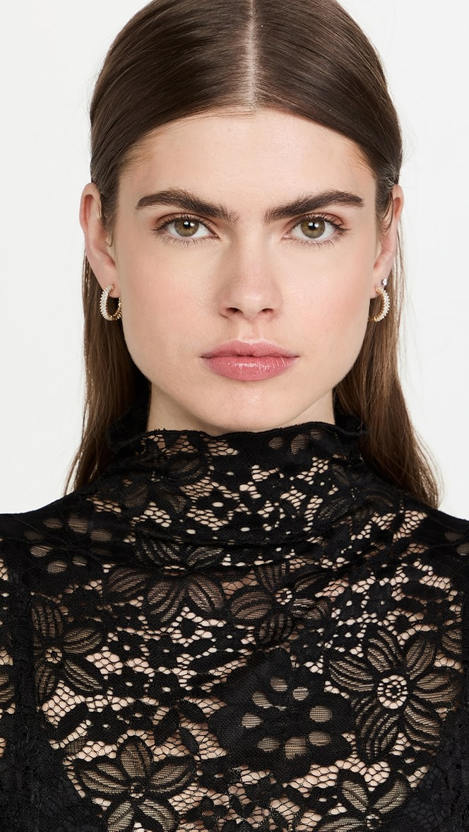 Thin Baguette Huggie Earrings | Shopbop