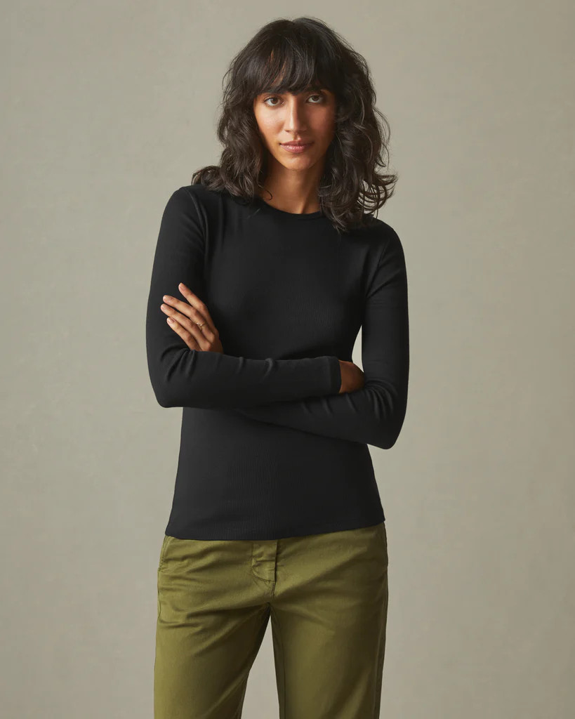 Stretch Rib Crew Tee Long Sleeve | American Giant