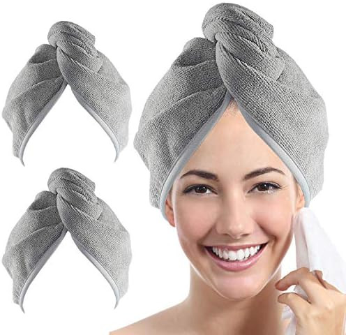 YoulerTex Microfiber Hair Towel Wrap for Women, 2 Pack 10 inch X 26 inch Super Absorbent Quick Dr... | Amazon (US)