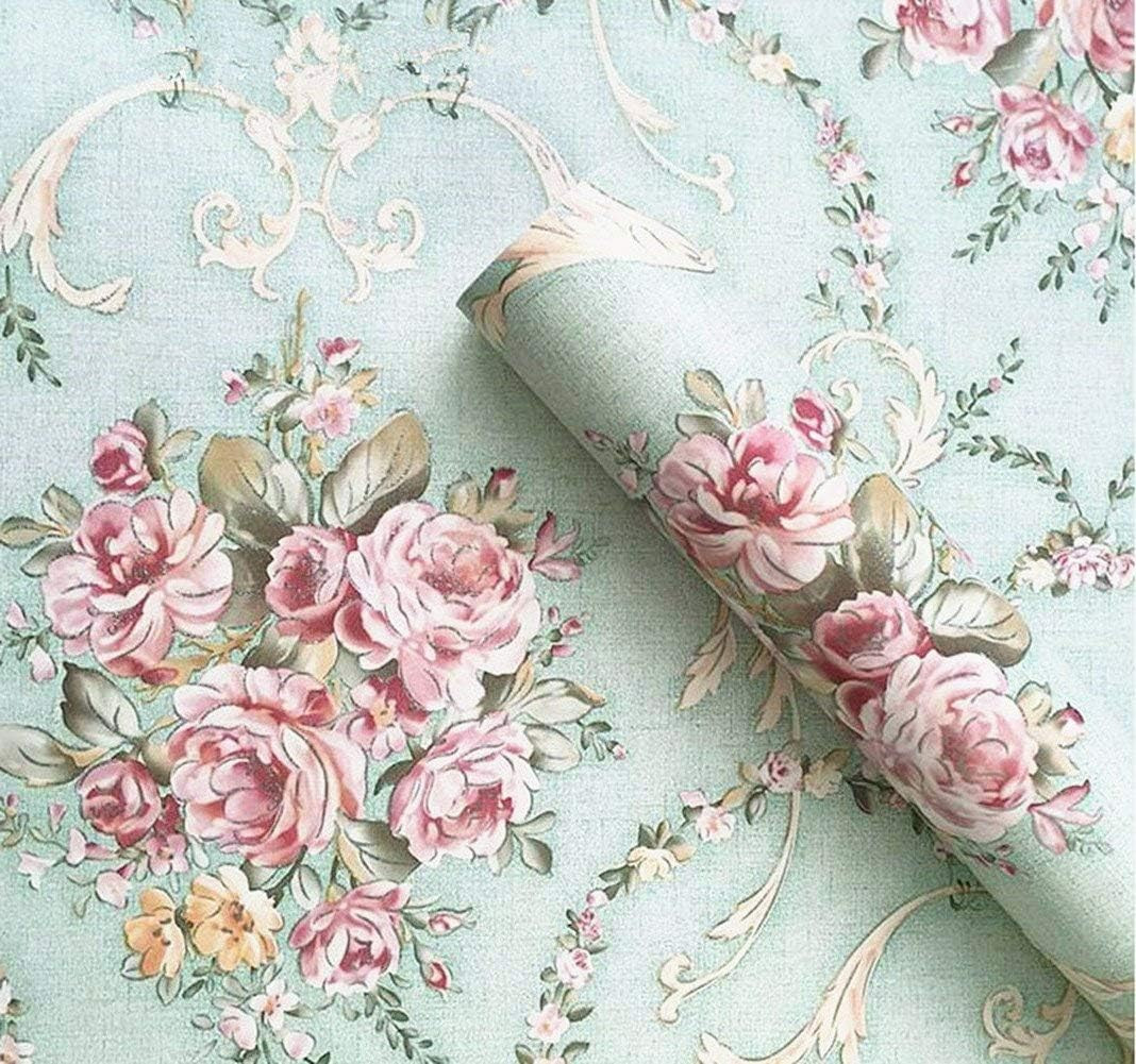 Vintage Floral Self Adhesive Wall Paper Shelf Liner Funitures Dresser Drawer Cabinet Decor Paper ... | Amazon (US)