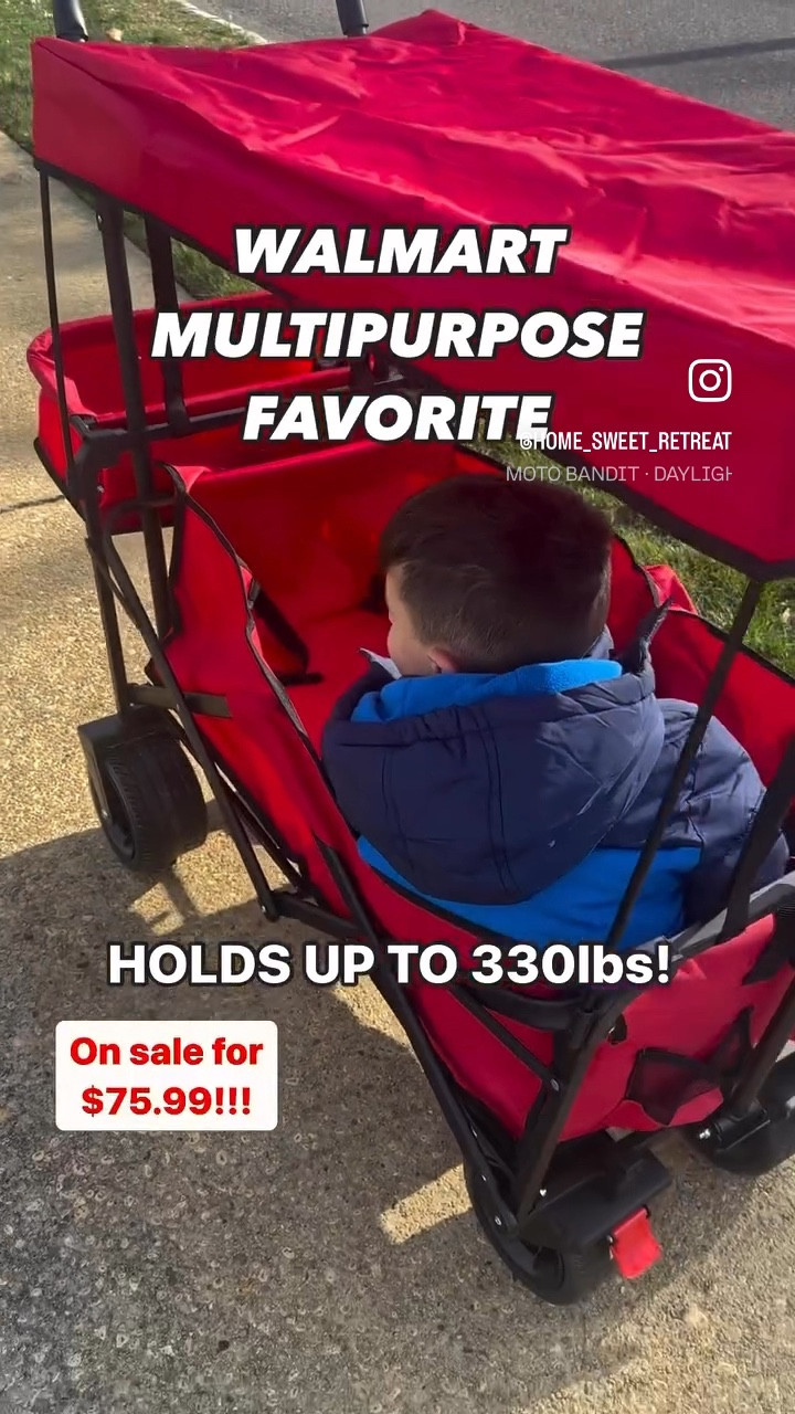 𝐂𝐚𝐧 𝐰𝐞 𝐬𝐚𝐲 𝐌𝐔𝐋𝐓𝐈𝐏𝐔𝐑𝐏𝐎𝐒𝐄!? 😍

This one does it all AND it’s on sale for only $75.99 (usually $299!)

I love this for so many reasons…
it’s so easy to collapse and store away,
it can be pushed or pulled in all directions,
it has all terrain wheels,
easy lock/unlock with your foot,
an easily attached canopy cover,
so much added storage,
waterproof,
a seatbelt or security strap,
holds up to 330 lbs!,
it’s simple to use and so incredibly practical.

I plan to use it traveling, at the beach, at outdoor sporting events, and even for moving heavy things around the yard. 

I can’t get over how useful and simple this wagon is. Walmart for the win, once again!

#walmart #wagon #outdoor #camping #fishing #beachtrip #travel #momlife #busymom #lifewithkids #walmartfinds #redwagon #gardening #collapsiblewagon #daytrip

#LTKKids #LTKTravel #LTKBaby