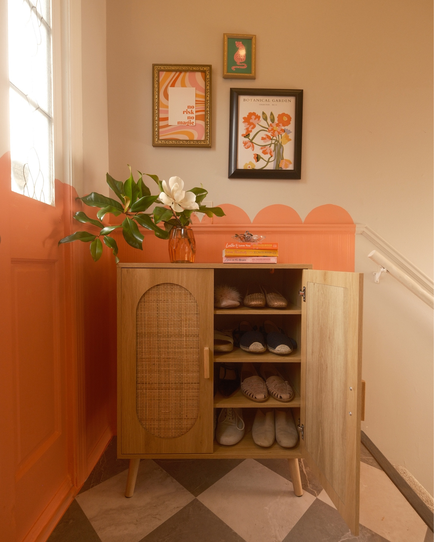 This shoe cabinet is my absolute favorite! Holds 12 pairs of shoes and is so retro!

Shoe cabinet, shoe organization, entryway, console table 

#LTKFindsUnder100 #LTKHome