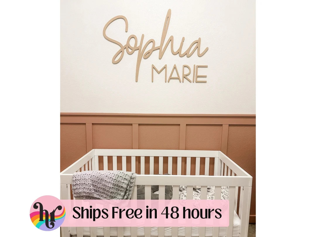 Custom Wood Baby Name Sign Letter Wall Art Kids Room Art Wall Art for Nursery Baby Name Sign Kids... | Etsy (US)