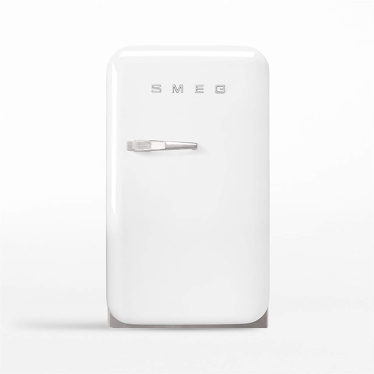 SMEG FAB 5 White Mini Right-Hinge Refrigerator + Reviews | Crate & Barrel | Crate & Barrel