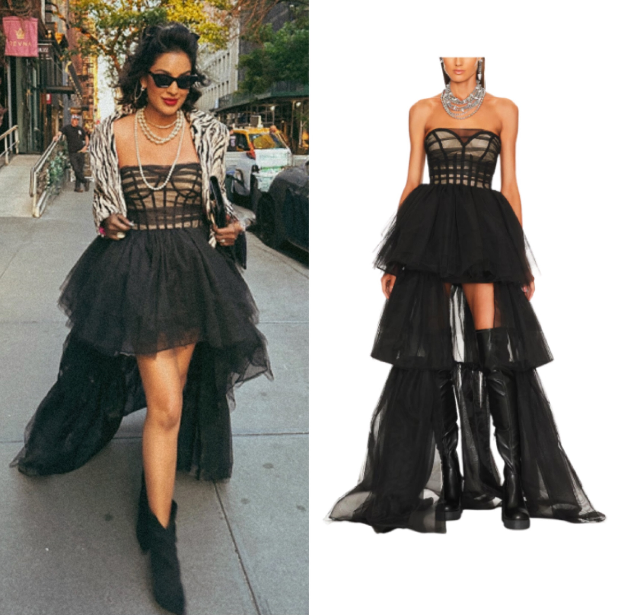 Jessel Taank’s Black Tulle Corset Dress 📸= @jesseltaank