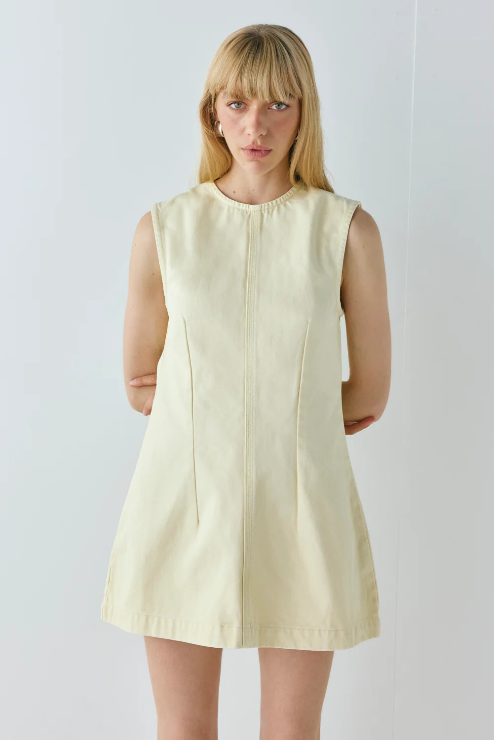 Lolita Denim Mini Dress Butter | VRG Grl