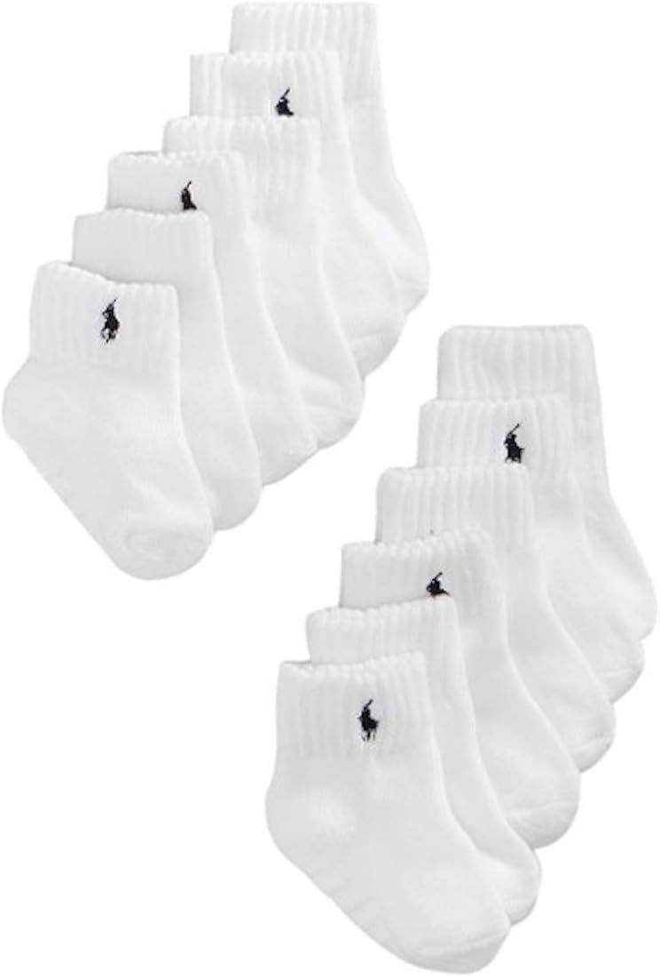 Polo Ralph Lauren Baby Boys Pony Logo Socks 6-Pack (6-12 Months, White) | Amazon (US)