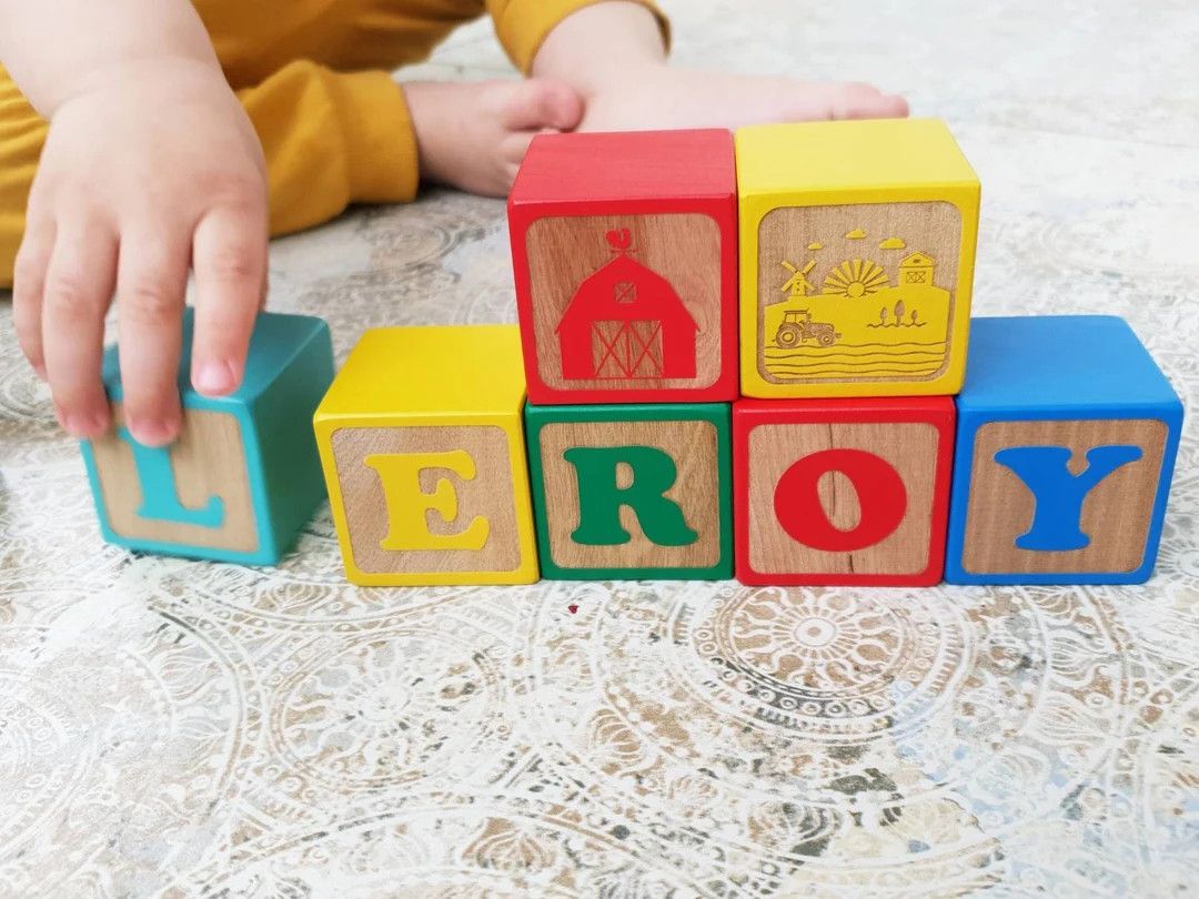 Personalized Wood Name Blocks Alphabet Baby Custom Letters - Etsy | Etsy (US)