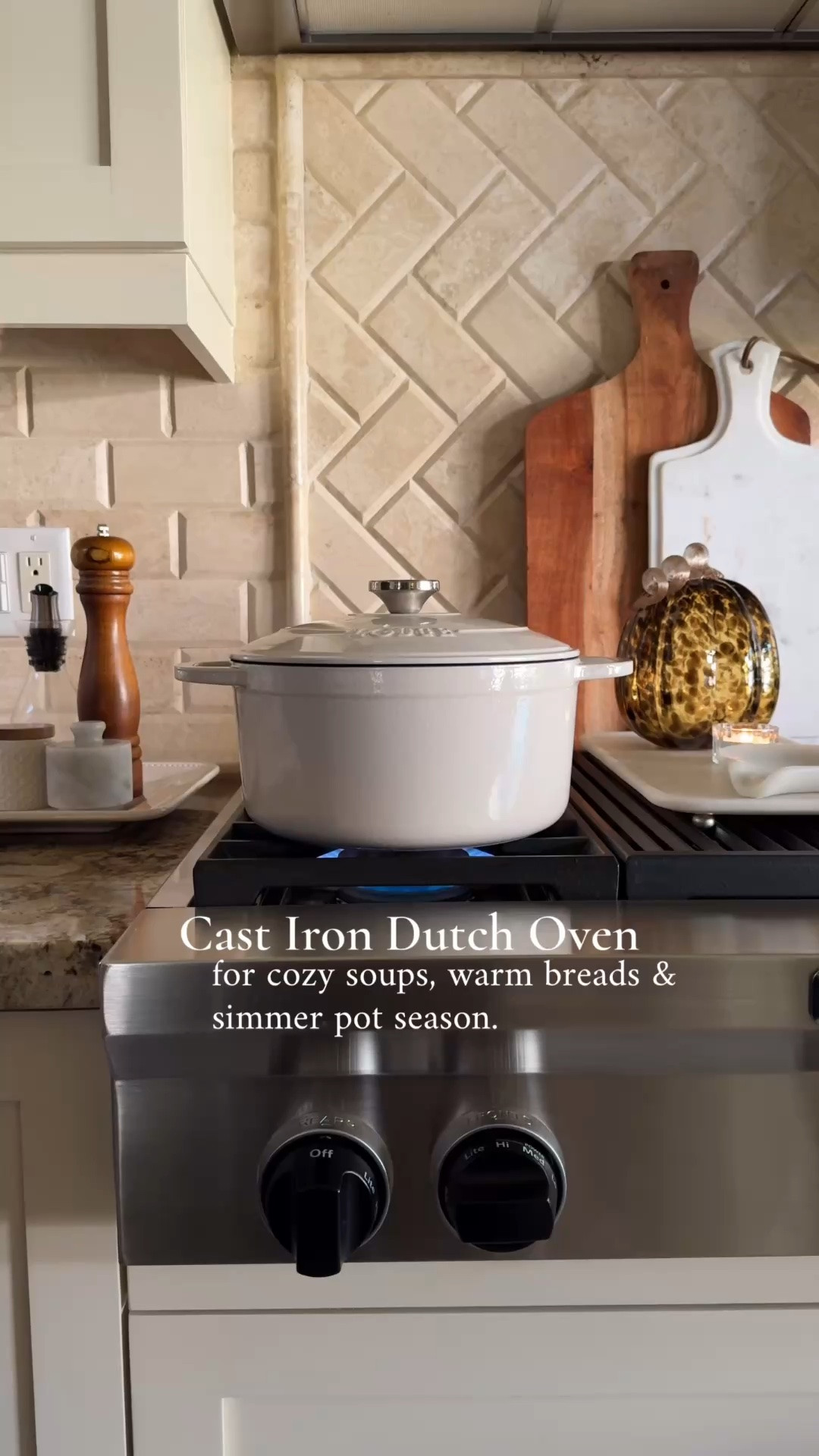 Cast iron Dutch ovens in beautiful off-white shades, with options at several price points. A classic kitchen staple for cozy soups, warm breads, slow-simmered meals & simmer pot season. Perfect for adding a little warmth to your autumn kitchen - and useful all year long.

#LTKHome #LTKSeasonal