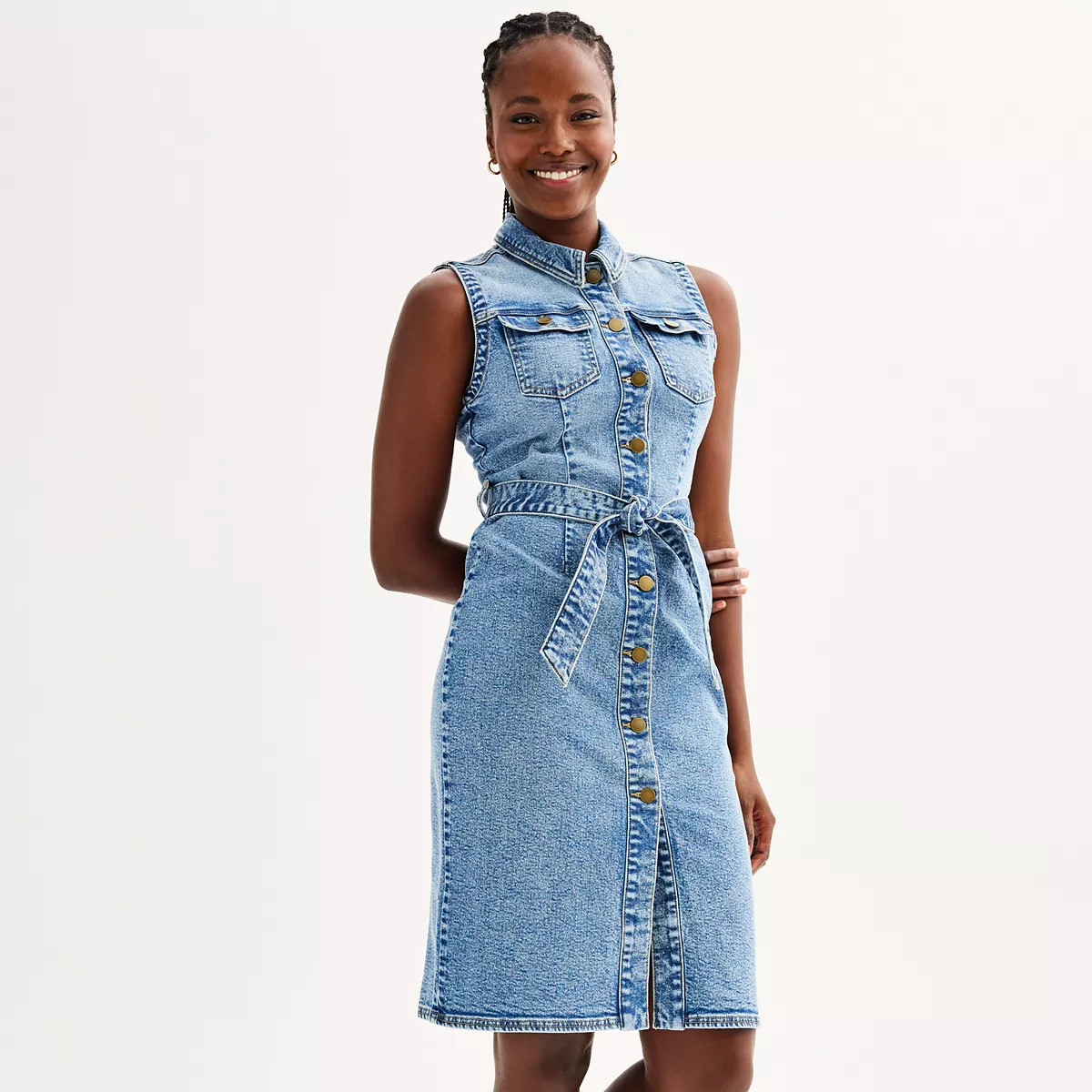 Women's Draper James Sleeveless Button Front Denim Dress | Kohl's