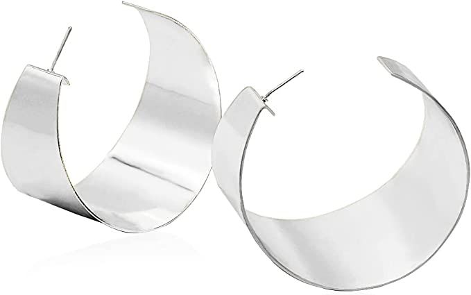 Ladies' Exaggerated Gold Plated Hoop Earrings Women Wedding Accessory Drop Earrings | Amazon (US)